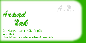 arpad mak business card